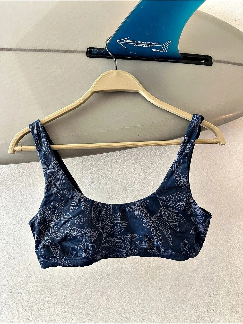 JOLYN Emily Geometric Bikini Top in Blue Medium Like New